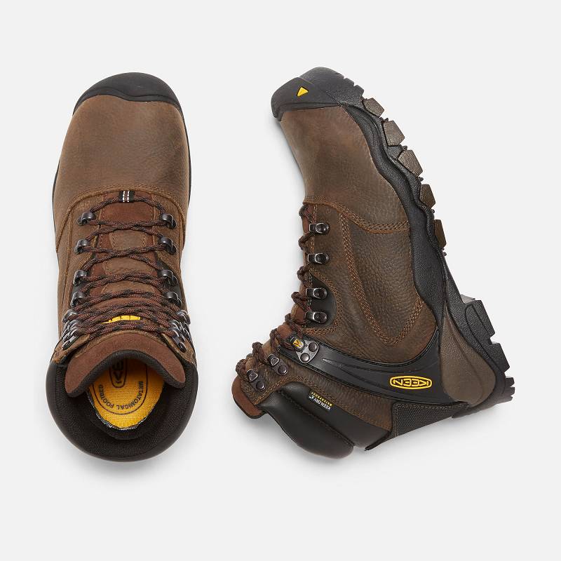 Keen Louisville 6" Steel Toe Arbeitsschuhe Herren DE-90826 Cascade Brown - Keen Herrenschuhe Braun